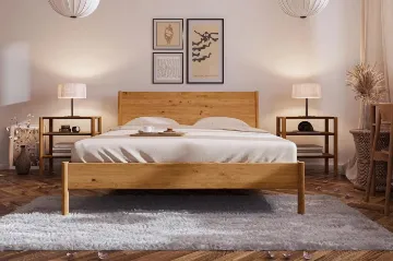 Show details for Lior – Natural  Wood Bed Frame with Natural Grain Picture of Lior – Natural  Wood Bed Frame with Natural Grain