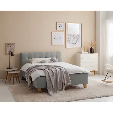 Show details for Nora Tufted Natural wood Bed Picture of Nora Tufted Natural wood Bed