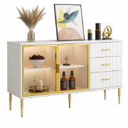 Picture of Klamf Sideboard Natural wood with Metal legs
