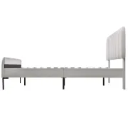 Vestra Channel Tufted Upholstered Bed-Natural Wood