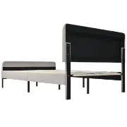 Vestra Channel Tufted Upholstered Bed-Natural Wood