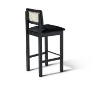 Picture of Rivano -Rattan Bar Dining Chair -Black Natural Wood Frame