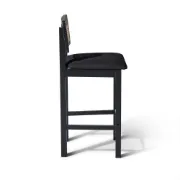 Picture of Rivano -Rattan Bar Dining Chair -Black Natural Wood Frame