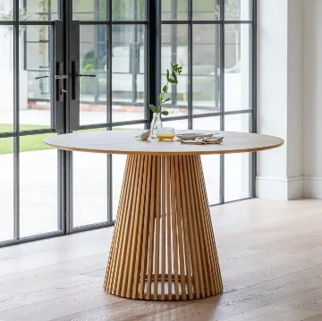 Show details for Nara Round Dining Table – Natural Wood Picture of Nara Round Dining Table – Natural Wood