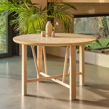 Show details for Miro Round Dining Table – Natural Wood Picture of Miro Round Dining Table – Natural Wood