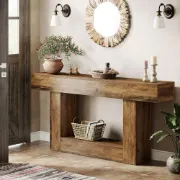 Picture of Eland Natural Wood Console Table – Rustic Shelving