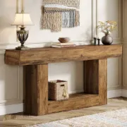 Picture of Eland Natural Wood Console Table – Rustic Shelving