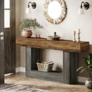 Picture of Eland Natural Wood Console Table – Rustic Shelving