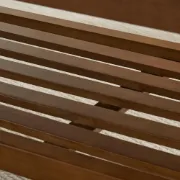 صورة ميلو – مقعد أحذية من الخشب الطبيعي مع بطانة قماش