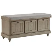 Picture of Granger Natural Wood Storage Bench – With Cushion Seat