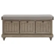 Picture of Granger Natural Wood Storage Bench – With Cushion Seat