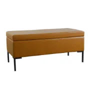 Picture of Lazio Natural Wood Storage Bench – Sleek Design with Metal Legs