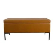 Picture of Lazio Natural Wood Storage Bench – Sleek Design with Metal Legs