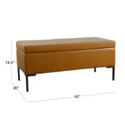 Picture of Lazio Natural Wood Storage Bench – Sleek Design with Metal Legs