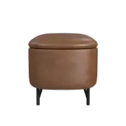 Picture of Ellipse Natural Wood Storage Bench – Rounded Design with Metal Base