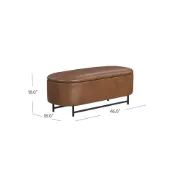 Picture of Ellipse Natural Wood Storage Bench – Rounded Design with Metal Base