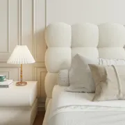 Picture of Cloudelle Natural Wood Upholstered Bed –  with Soft Curves