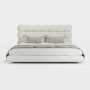 Picture of Cloudelle Natural Wood Upholstered Bed –  with Soft Curves