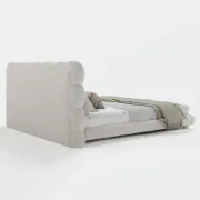 Picture of Cloudelle Natural Wood Upholstered Bed –  with Soft Curves