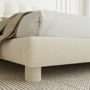 Picture of Cloudelle Natural Wood Upholstered Bed –  with Soft Curves