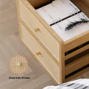 صورة أڤيرا – وحدة جانبية من الخشب الطبيعي وأرجل ذهبية