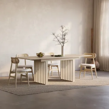 Viora Extendable Dining Table – Natural Wood Viora Extendable Dining Table – Natural Wood