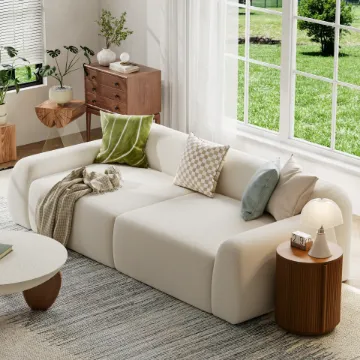 Show details for Lunea Cloud Sofa – Modular 3-Seater with Natural Wood Base Picture of Lunea Cloud Sofa – Modular 3-Seater with Natural Wood Base