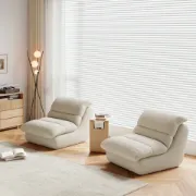 صورة نوڤرا كرسي لاونج من الخشب الطبيعي – منحنيات عصرية وراحة فائقة التبطين