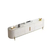 Picture of Clarva Curved TV Unit  – Gold Frame & Fluted Charm