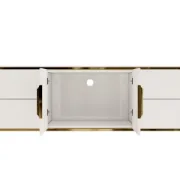 Picture of Clarva Curved TV Unit  – Gold Frame & Fluted Charm