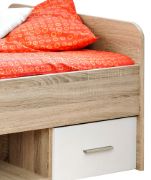Picture of Vera – Natural Wood Single Bed with 2 Drawers and Open Storage Shelves