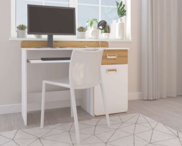 Show details for Melora Natural Wood Desk with Drawer & Storage Cabinet – Modern Design Picture of Melora Natural Wood Desk with Drawer & Storage Cabinet – Modern Design