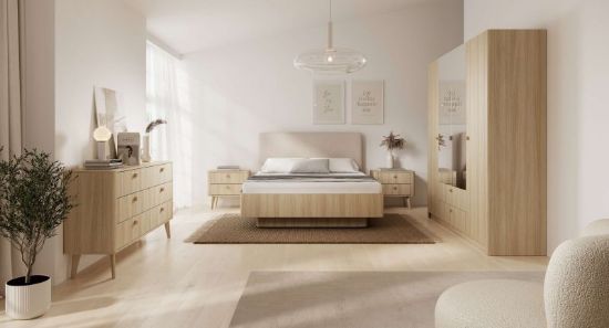 Picture of Elvo modern youth bedroom Set – Natural Wood
