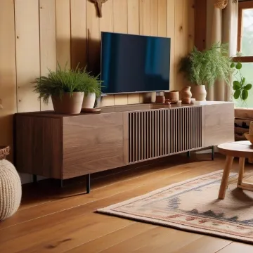 Show details for Tolira Modern TV Stand with Practical Design – Natural Wood Picture of Tolira Modern TV Stand with Practical Design – Natural Wood