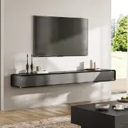 Picture of Aura Floating Natural Wood TV Unit – Rounded Corners
