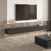 Picture of Aura Floating Natural Wood TV Unit – Rounded Corners