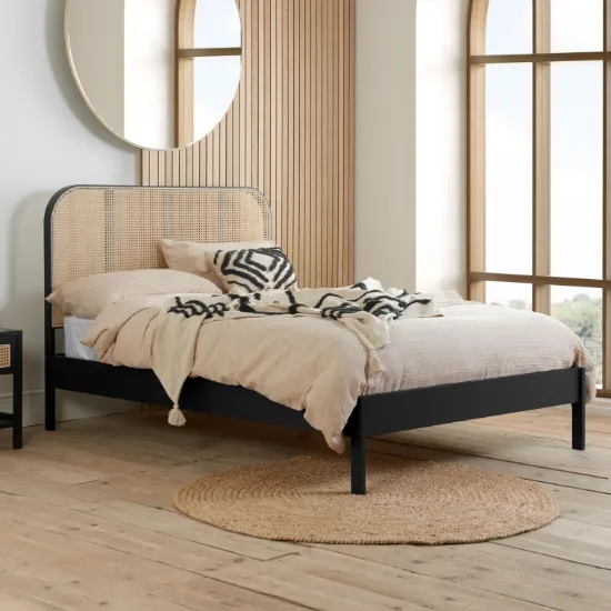 Picture of Émilienne Natural Wood Bed – Woven Headboard