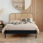 Picture of Émilienne Natural Wood Bed – Woven Headboard