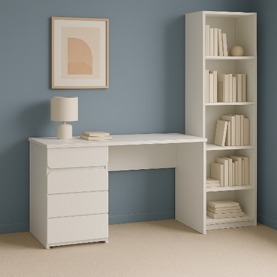 Picture of Aero Natural Wood Study Desk – 3 Drawers