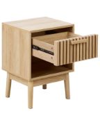 Picture of Maelis Natural Wood Bedside Table – With 2 Drawers
