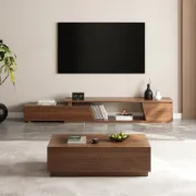 Picture of Alvaro – Natural Wood TV Stand with Coffee Table