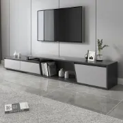Nerio – Modern TV Unit Set made of Natural Wood with Extendable Design and Multi-Functional Coffee Table