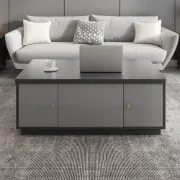 Nerio – Modern TV Unit Set made of Natural Wood with Extendable Design and Multi-Functional Coffee Table