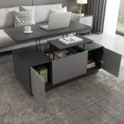 Nerio – Modern TV Unit Set made of Natural Wood with Extendable Design and Multi-Functional Coffee Table