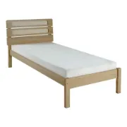 Picture of Solenne – Single Bed in Natural Wood with Modern Slatted Headboard