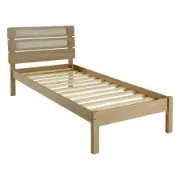 Picture of Solenne – Single Bed in Natural Wood with Modern Slatted Headboard