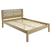 Picture of Solenne – Single Bed in Natural Wood with Modern Slatted Headboard