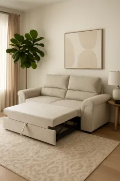 Show details for Minerva Pillow-Back Sofa – Soft Beige Comfort with Rolled Arm Design Picture of Minerva Pillow-Back Sofa – Soft Beige Comfort with Rolled Arm Design