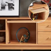 صورة ُوناري – وحدة تلفزيون من الخشب الطبيعي والراتان بتصميم عصري وأبواب منزلقة