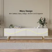 Picture of Auric Classic Natural Wood TV Stand – 4 Drawers & Open Shelves